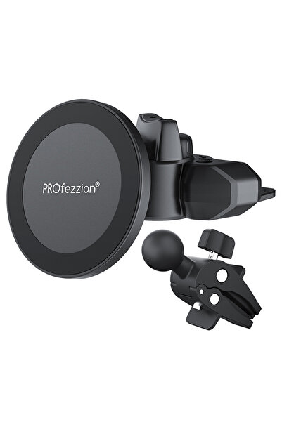 Choice حامل مغناطيسي أسود من PROfezzion، يُثبّت على فتحة تهوية السيارة أو مشغ...