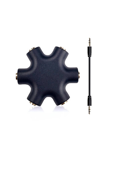 Choice1 Black 3.5mm Earphone Audio Splitter 1 Male To 1 2 3 4 5 Female Cable ...
