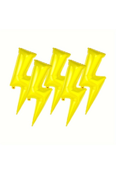 Choice Other 5pcs 3/5pcs Golden Lightning Shaped Aluminum Film Balloon Birthd...