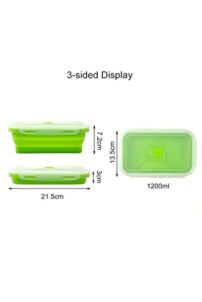 Choice11 1 قطعة 1200 مل خضراء، 1 قطعة 350/500/800/1200 مل، طقم علب غداء سيليك...