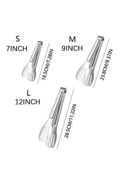 Choice1 قطعة واحدة - 12 بوصة، ملقط طعام من الفولاذ المقاوم للصدأ من إنليب، من...