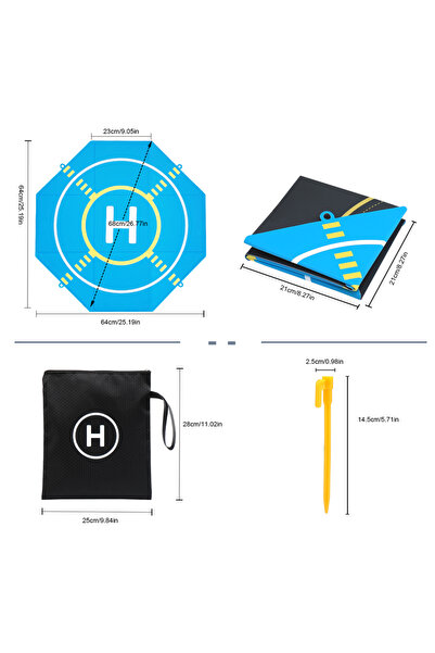 choice2 25inch 64cm Blue 20/25inch Drone Landing Pad Portable Foldable with N...