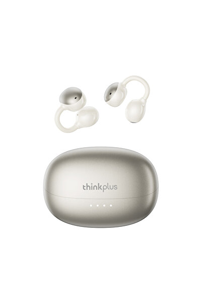 Choice3 سماعات أذن لاسلكية أصلية من لينوفو LK6 بلون بيج، مزودة بمشبك أذن وتقن...