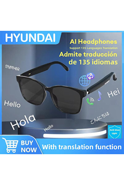 Choice1 نظارات هيونداي HY-C8 بتقنية الذكاء الاصطناعي، لون أسود، مزودة بسماعات...
