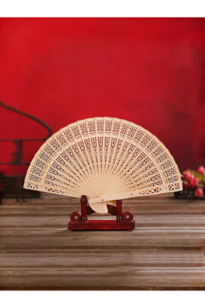 Choice1 Brown 1pc-Elegant wooden folding hand fan favored by fans, favored by...