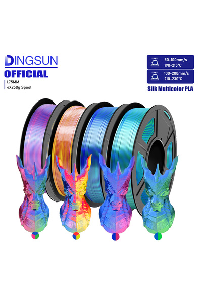 Choice11 4 multi-color 3D Printer Filament Bundle, PLA 1.75mm, Tri-color and ...