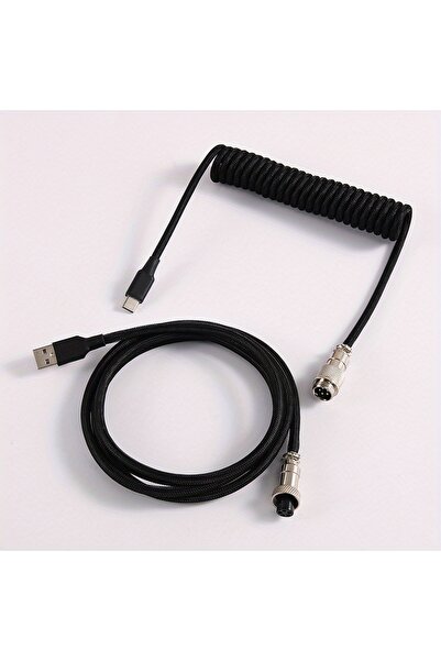 Choice كابل لوحة مفاتيح USB-C أسود اللون، مزود بخاصية نقل البيانات، مثالي للو...