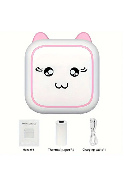 Choice1 Pink Mini printer, Thermal Printer Ink-free Portable Sticker Printer ...