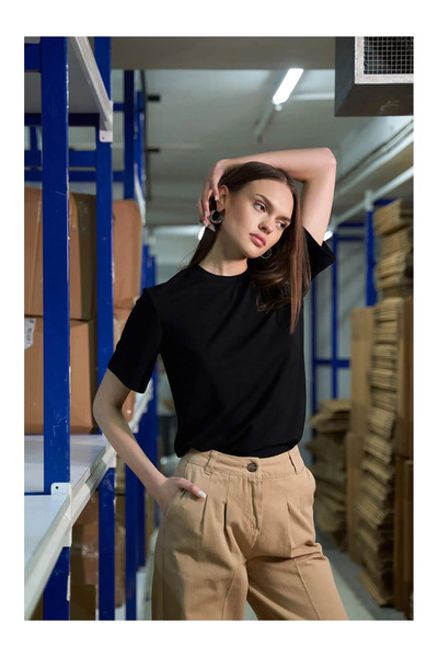 Caddebostan Moda Black Crew Neck Oversize T-Shirt Modern Premium Luxury Trend...