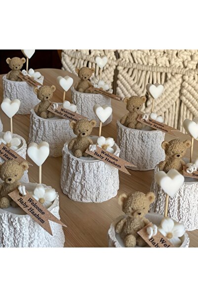 Choice قالب دب 017، طقم قوالب سيليكون من قطعتين: برطمان تخزين خشبي وقالب دب ث...