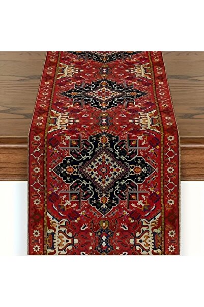 Choice مفرش طاولة طويل الشكل، مقاس 33 × 183 سم، قطعة واحدة، بنمط بوهيمي نابض ...