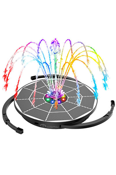 Choice1 Black Matrix 3.5W DIY Solar LED Bird Bath Fountain with 8 Nozzles, Fr...