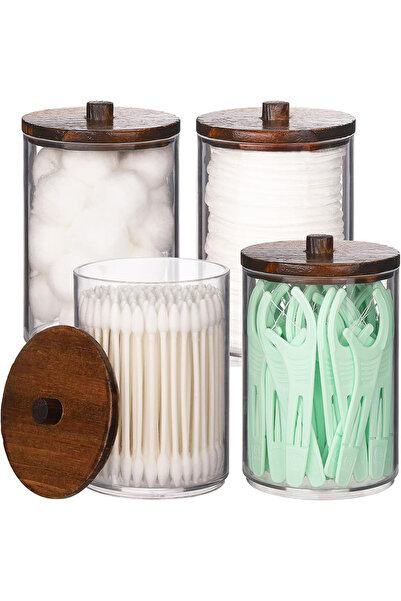 Choice1 4pcs 1/2/3/4 Pack Qtip Holder Bathroom Set, 10 oz Restroom Bathroom O...