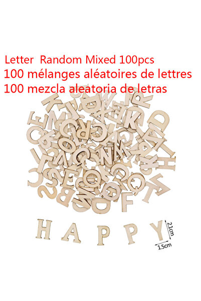 choice2 100P Random Mix 100pcs Letters Wooden Alphabet Number Wedding Embelli...