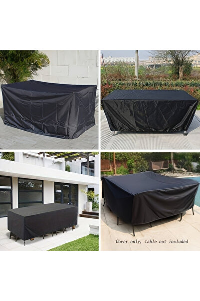 Choice7 غطاء كرسي طاولة وكراسي مربع الشكل من قماش أكسفورد 210D أسود، مقاس 170...