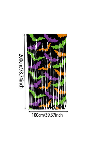 Choice1 200x100cm Bat 1PC Pumpkin Ghost Bat Curtain 2 Meters Haunted House De...
