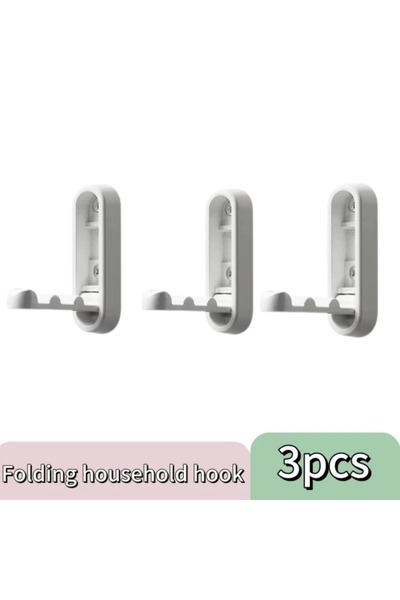 Choice8 خطافات معاطف قابلة للطي بيضاء اللون - 3 قطع مصنوعة من سبيكة الزنك، خط...