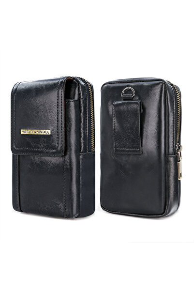 Choice black Universal Black PU Leather Mobile Phone Case Bag for Outdoors Cl...