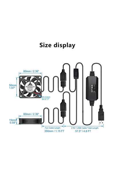 Choice 1SET 2PC USB Desktop Cooling Fan 5v Adjustable Speed Dc Brushless Cool...