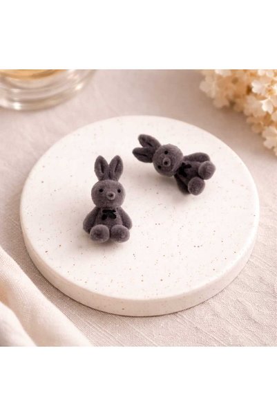 VogueaStyle Sevimli Tavşan Figürlü Peluş Küpe