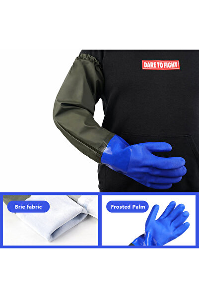 Choice3 A1 Long Waterproof Drain Cleaning Gloves Chemical Resistant Gloves PV...