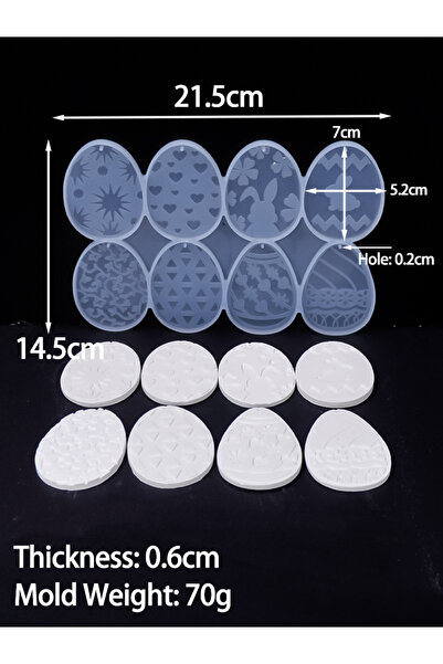Choice egg Easter Egg Pendant Silicone Mold DIY Heart Rabbit Hanging Tags Pla...
