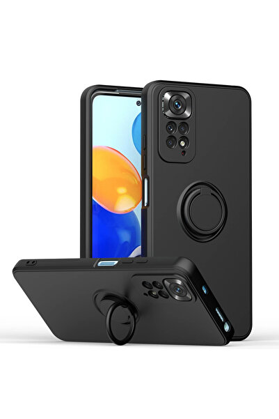 Choice Redmi Note12Pro 4G Black Liquid Silicone Ring Holder Soft Phone Case F...