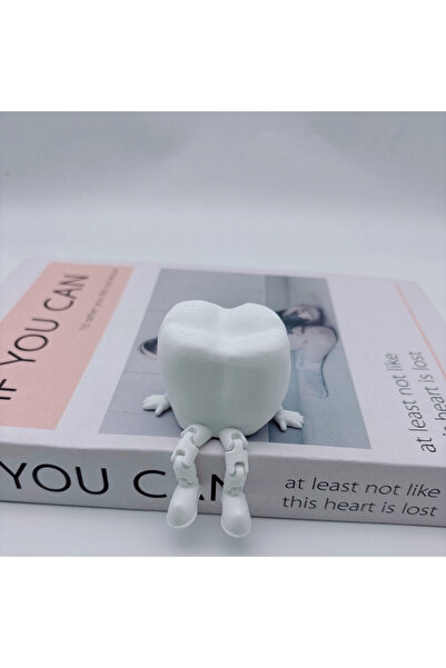 choice2 زينة أسنان بيضاء مطبوع ثلاثية الأبعاد، زينة أسنان لطيفة بأرجل، ديكور ...