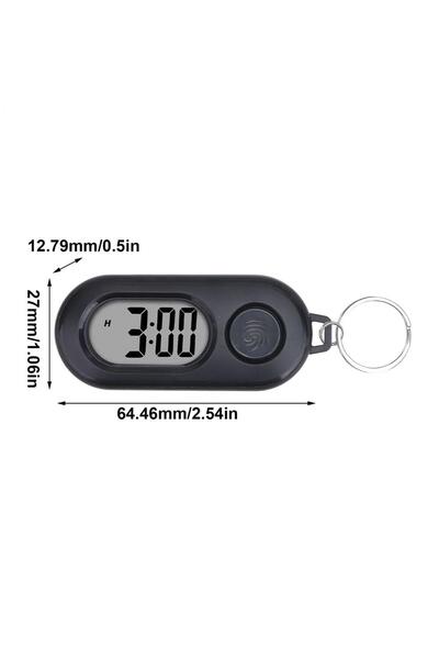 Choice1 Black Portable Keychain Clock with Backlight, Mini Timer for Backpack...