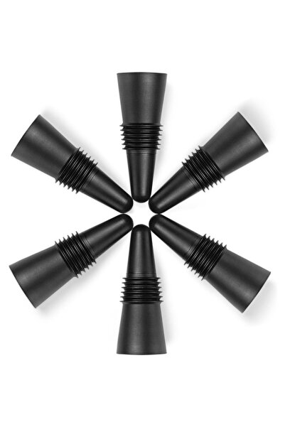 Choice1 6 pcs black 6PCS Black Silicone Wine Bottle Stopper with Threaded Sea...
