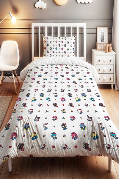 EVPANYA Kuromi Playmates Patterned Single Baby Kids Bedding Set