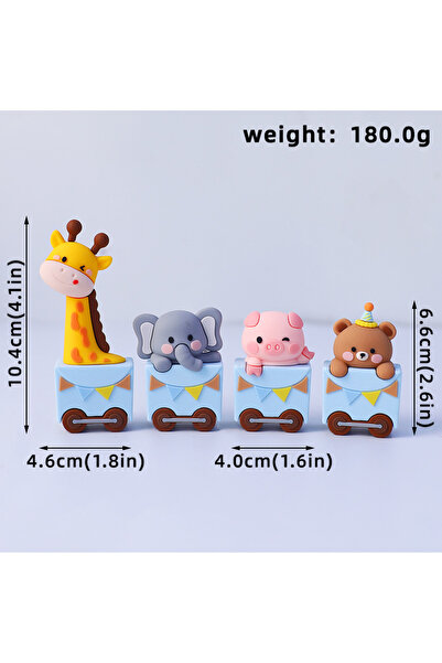 Choice8 قطعة واحدة من دمية قطار حيوانات كرتونية على شكل قرد وزرافة، زينة كعكة...