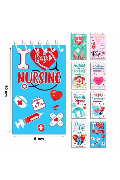 Choice XQ012-8pcs 8 قطع دفاتر صغيرة ليوم الممرضات، 8 تصاميم مختلفة، دفاتر حلز...