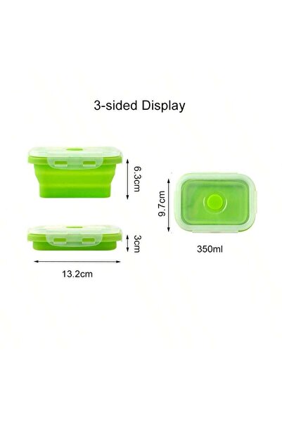 Choice10 1Pc 350ml green 1 Pc 350/500/800/1200ml Foldable Silicone Lunch Box ...