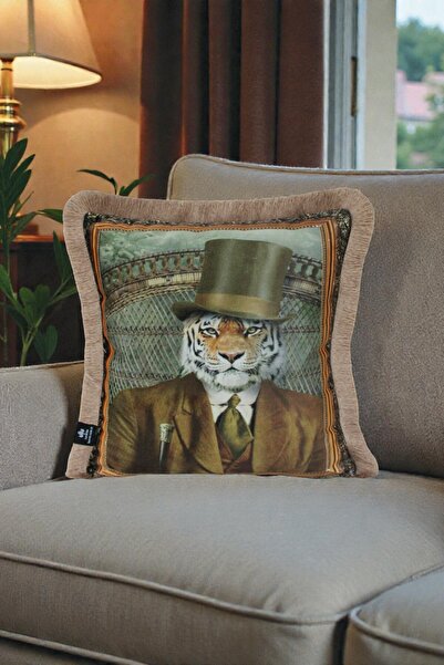 LUX VIE Cushion Cover 45X45 cm Babyface Fabric Double Sided Tassel Digital Pr...