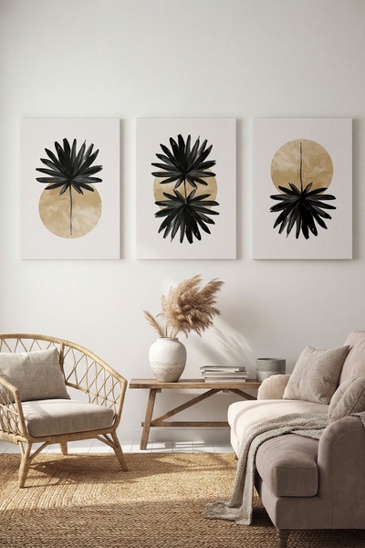 ART NEST DEKOR BOHEM DESENLİ 3'LÜ CANVAS TABLO