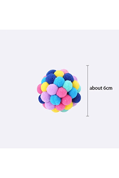 Choice3 6cm Cat Toys Cat Plush Ball Toy Pet Elastic Bell Ball Self Hi Ball Pl...