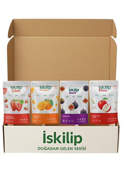 İSKİLİP Dondurularak Kurutulmuş Meyve Tanışma Paketi Çilek Portakal İncir Elm...