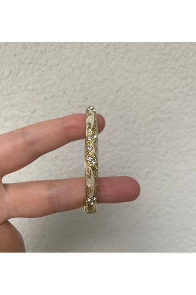 giez Pearlescent stone cream color enamel bracelet inner diameter: 6cm