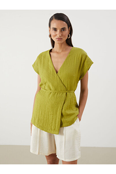 LC Waikiki Ozmarka New Season Double-Breasted Collar Textured Women's Classic...