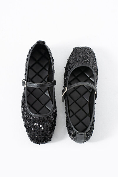 MUFUMA حذاء باليه بتفاصيل لامعة ومقدمة مدببة