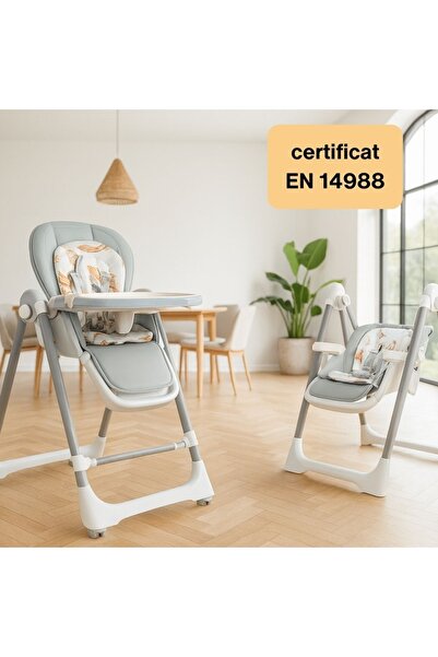 Kidizi Scaun de masa bebelusi multifunctional 2 in 1 Swingy gri, transformabil in leagan bebe