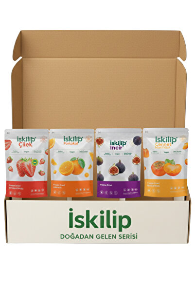 İSKİLİP Dondurularak Kurutulmuş Meyve Tanışma Paket Çilek Portakal İncir Hurm...