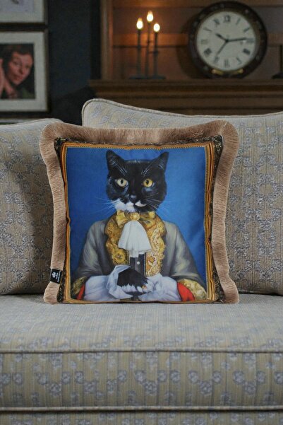 LUX VIE Cushion Cover 45X45 cm Babyface Fabric Double Sided Tassel Digital Pr...