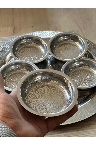 Erişim Bakırhanem Sebe Home paslanmaz Çelik 5’li meze tabağı çerezlik