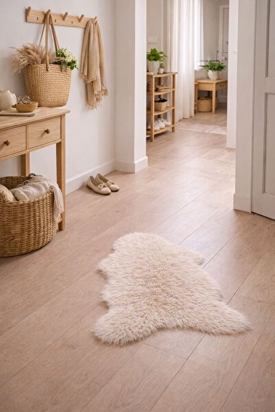 EYPRICH KUZU POST PELUŞ PREMİUM KALİTE HALI - YUMUŞAK TÜYLÜ KREM