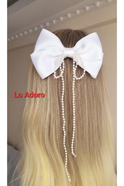 LO ADORO 2 τεμάχια Κορδέλα με πέρλες και φιόγκο Βουργουνδίας Κόκκινο Ναυτικό ...