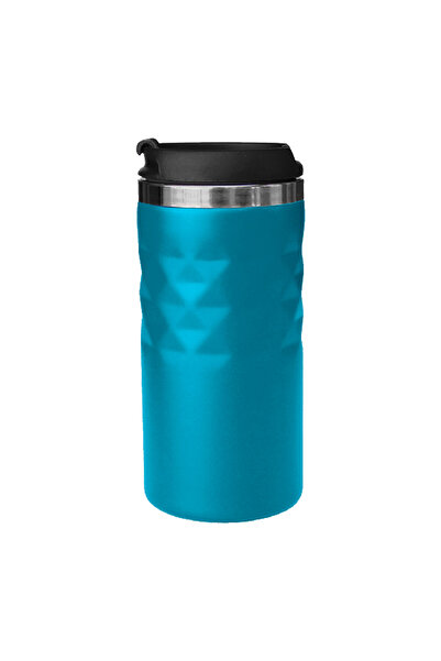 mercanpromosyon كوب ترمس من الفولاذ الفيروزي - ترمس للقهوة مع غطاء مانع للتسر...