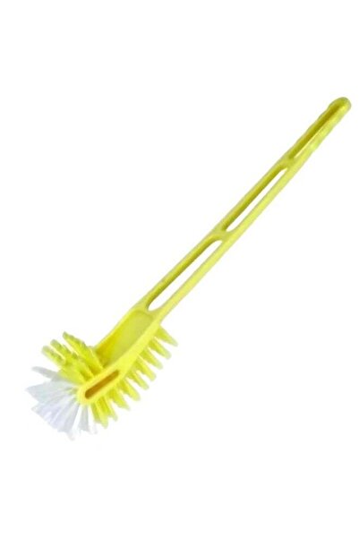 Generic Plastic Double-Sided Toilet Brush – Hockey Stick Design – Yellow