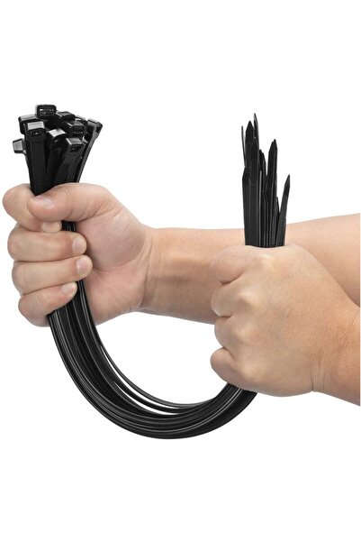 Generic Cable Ties 500mm x 3.5mm - Black Nylon Zip Tie Wrap - Self-Locking fo...